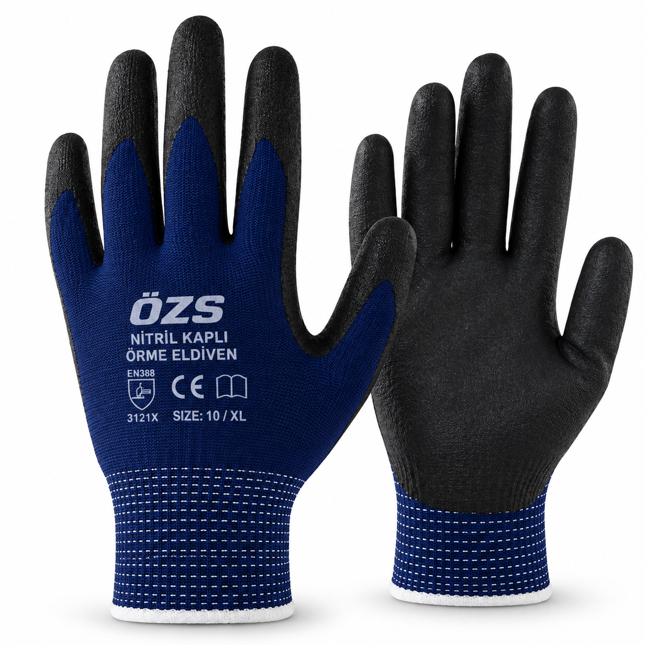 OZS8897 OZS ZEBRA ELDİVEN MAVİ-SİYAH NO:10