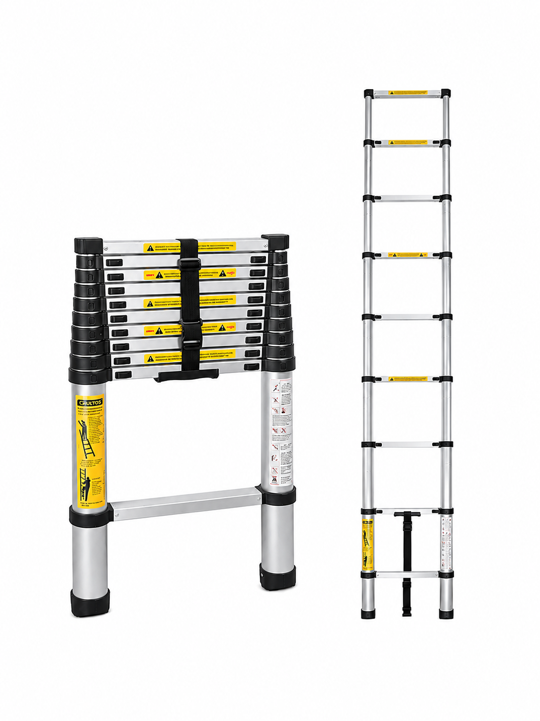 TSTLS260 TENTTECH PASLANMAZ ÇELİK TELESKOPİK MERDİVEN 2.6 MT. 9 BASAMAKLI