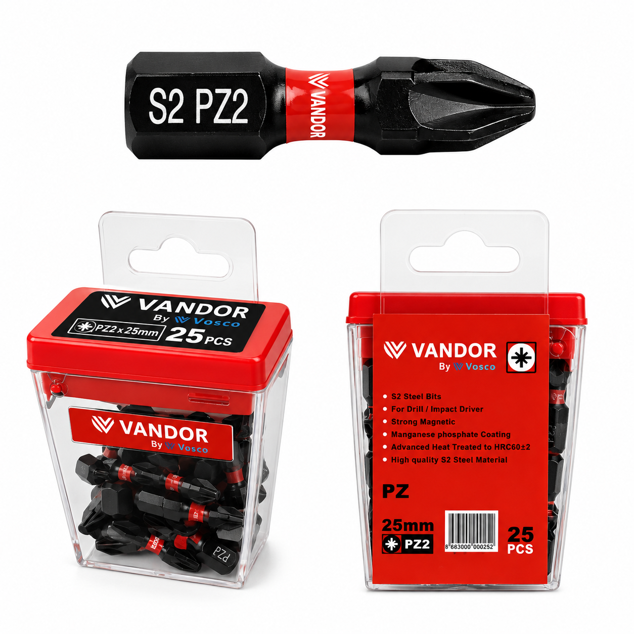 VANDOR BİTS UÇ STANDART PZ2*25