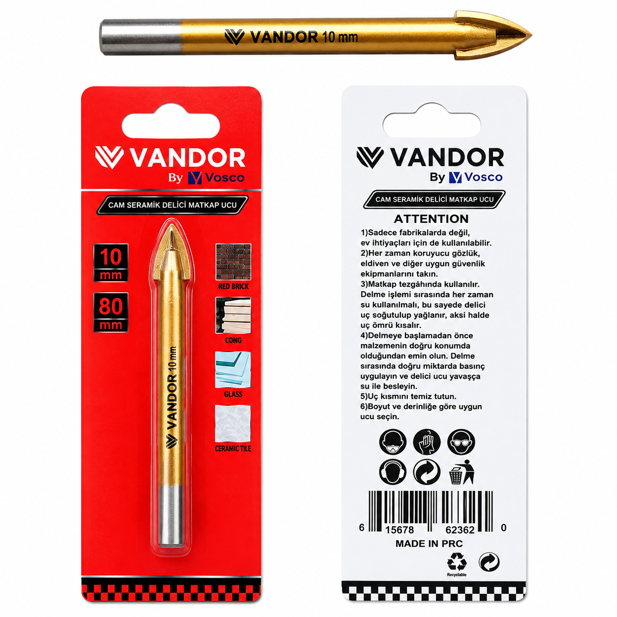VANDOR CAM/SERAMİK/FAYANS DELİCİ 10 MM