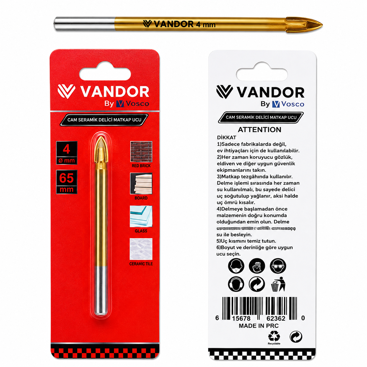 VANDOR CAM/SERAMİK/FAYANS DELİCİ 4 MM