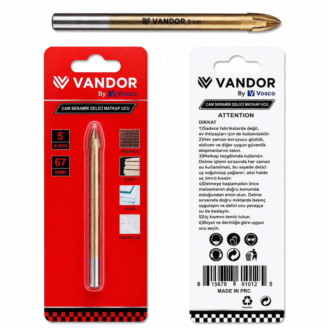 VANDOR CAM/SERAMİK/FAYANS DELİCİ 5 MM