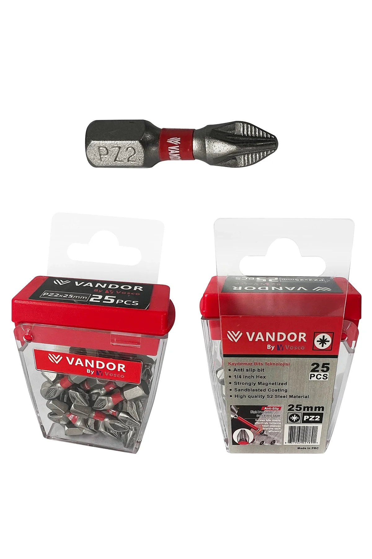 VANDOR KAYDIRMAZ BİTS UÇ PZ2*25